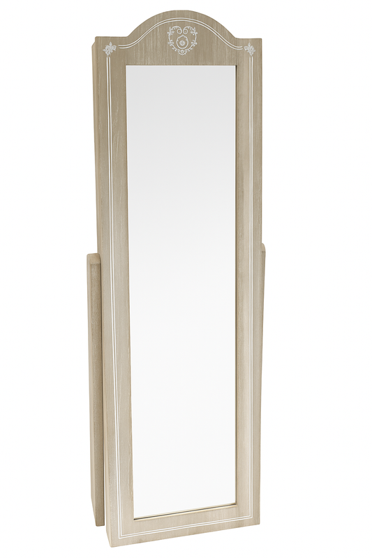 Elegantno stojeće zrcalo s ugrađenim spremnikom za nakit