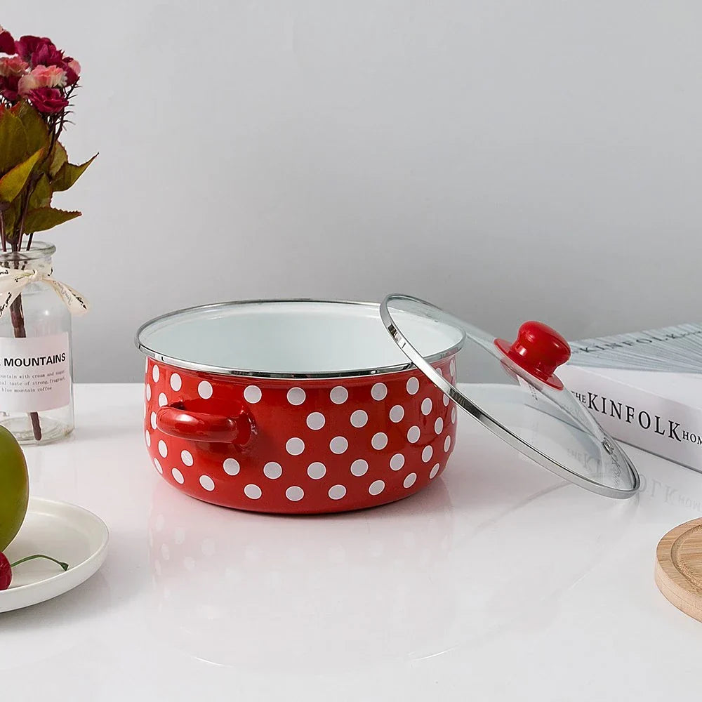 Retro set emajliranih lonaca 5-dijelni (16–24 cm)