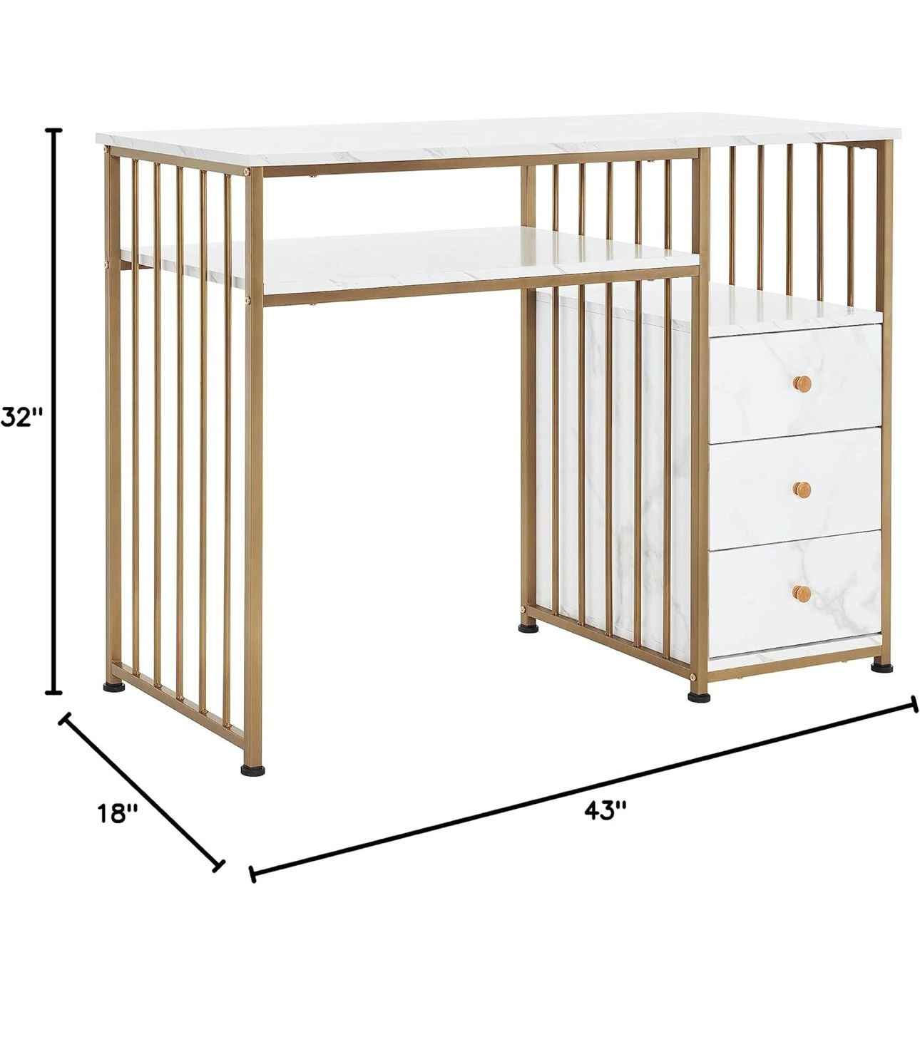 Stol za šminkanje Gold