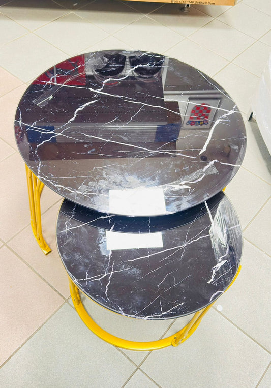 Set stolića za kavu - Crni mramor