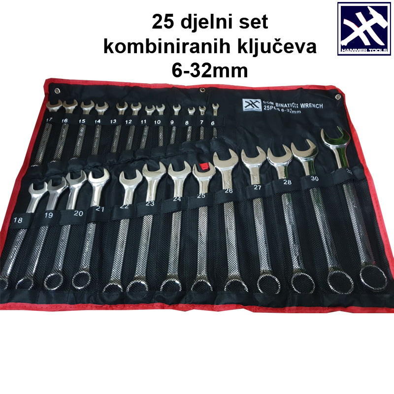 25 djelni set okasto-viljuskastih ključeva OD 6mm-32mm HAMMER TOOLS